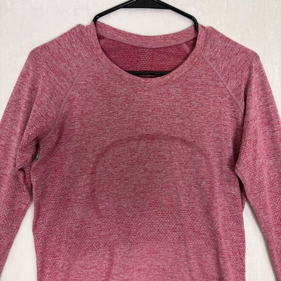 Lululemon Women's Pomegranate Color Swiftly Tech 2.0 Long Sleeve Workout Top Siz - Picture 2 of 11